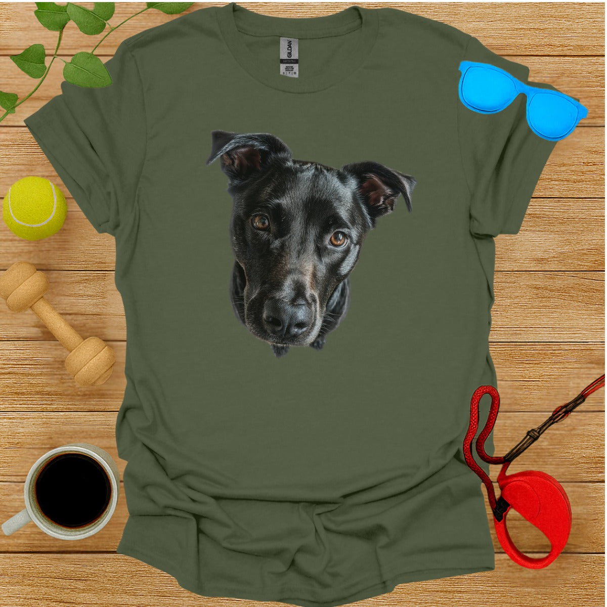 Dog Face Graphic Tee for Pet Lovers Gift