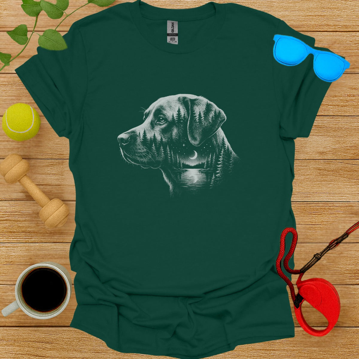 Black Lab Head Silhouette Graphic T-Shirt Product