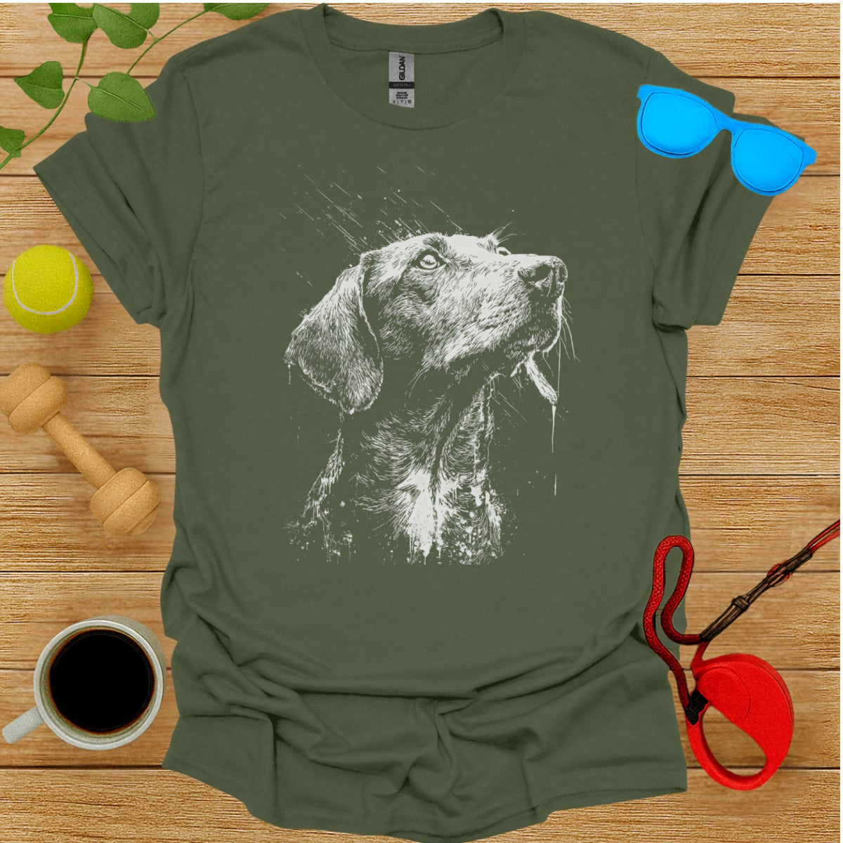 Artistic Dog Portrait Graphic Tee for Dog Lovers
