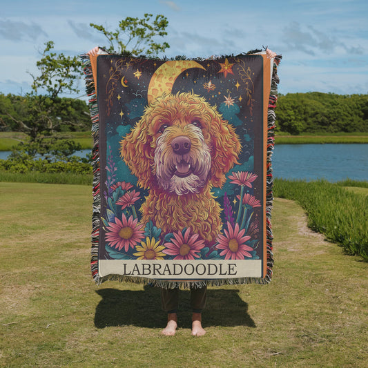 Labradoodle Tarot Woven Blanket-Critter Lane