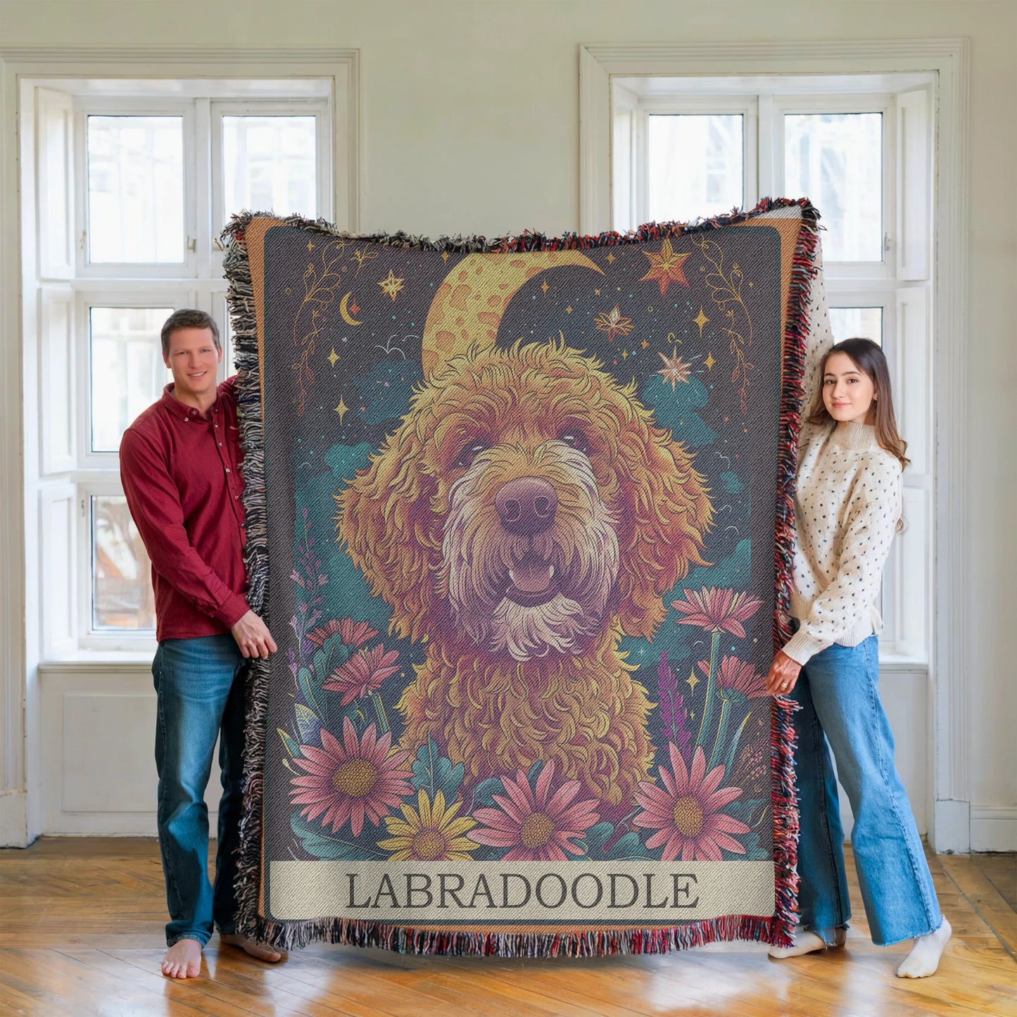 Labradoodle Tarot Woven Blanket-Critter Lane