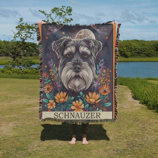 Schnauzer Tarot Card Woven Blanket-Critter Lane