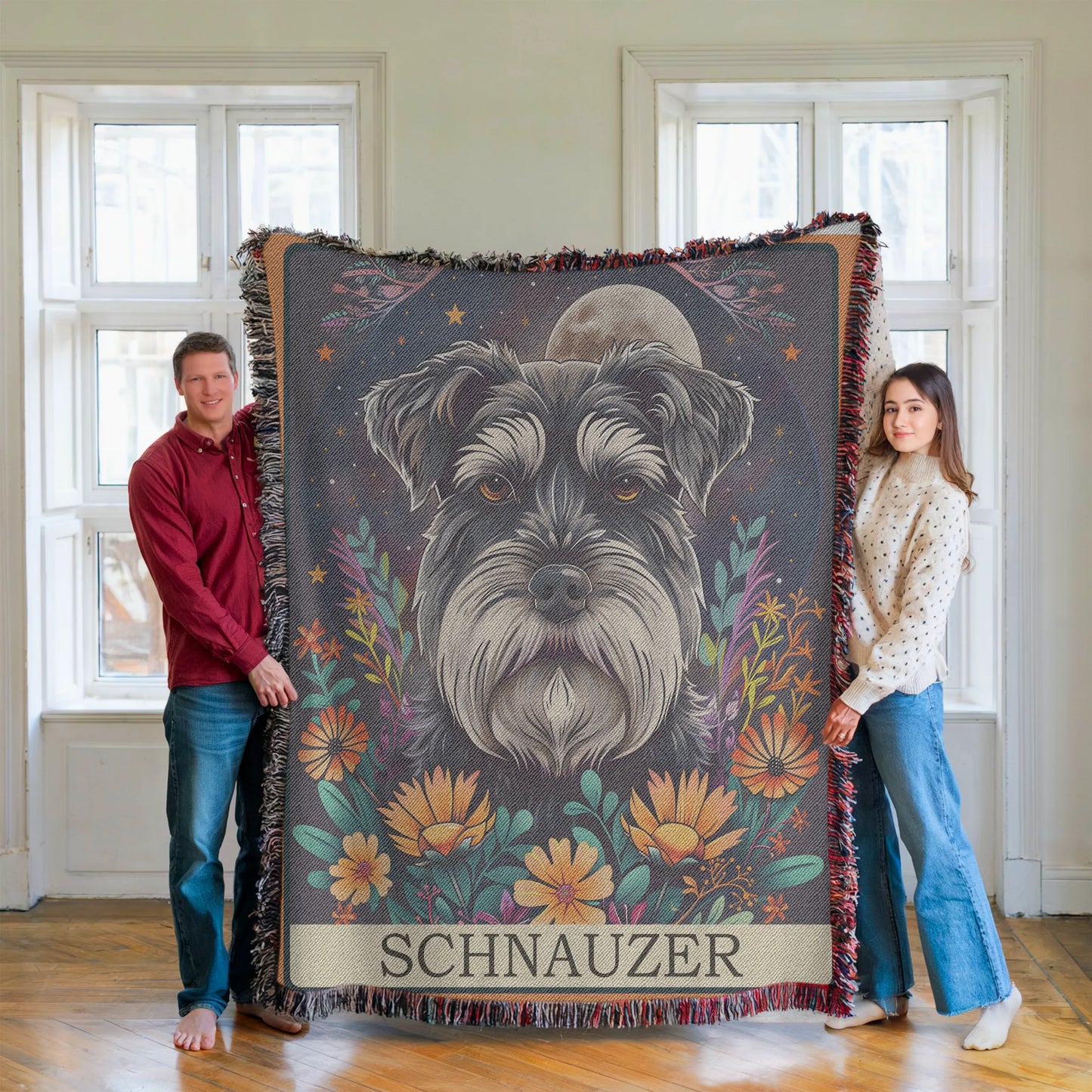 Schnauzer Tarot Card Woven Blanket-Critter Lane