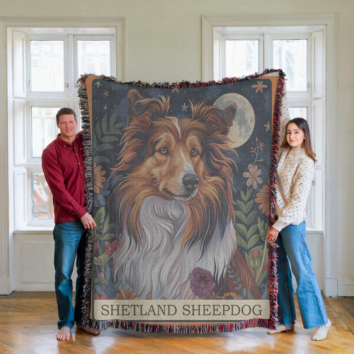 Shetland Sheepdog Tarot Card Woven Blanket-Critter Lane