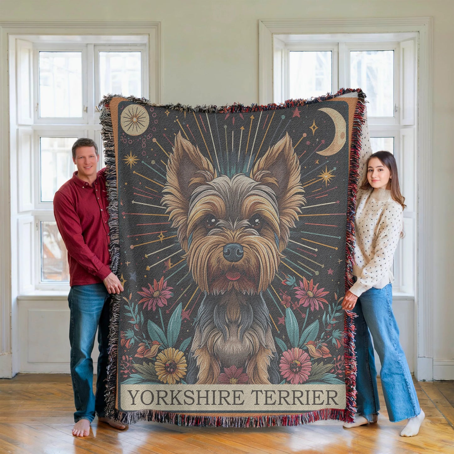 Yorkshire Terrier Tarot Woven Blanket-Critter Lane