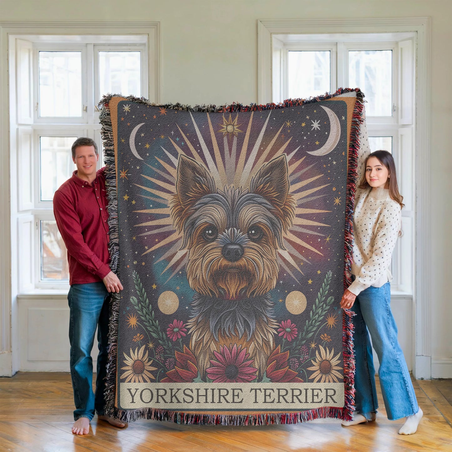 Yorkshire Terrier Tarot Card Woven Blanket-Critter Lane