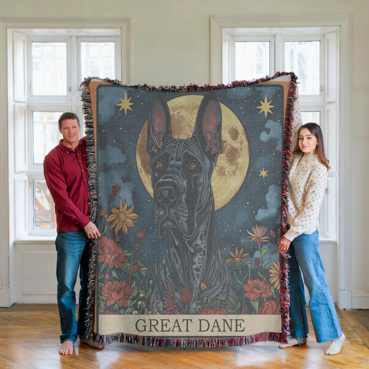 Great Dane Tarot Card Woven Blanket-Critter Lane