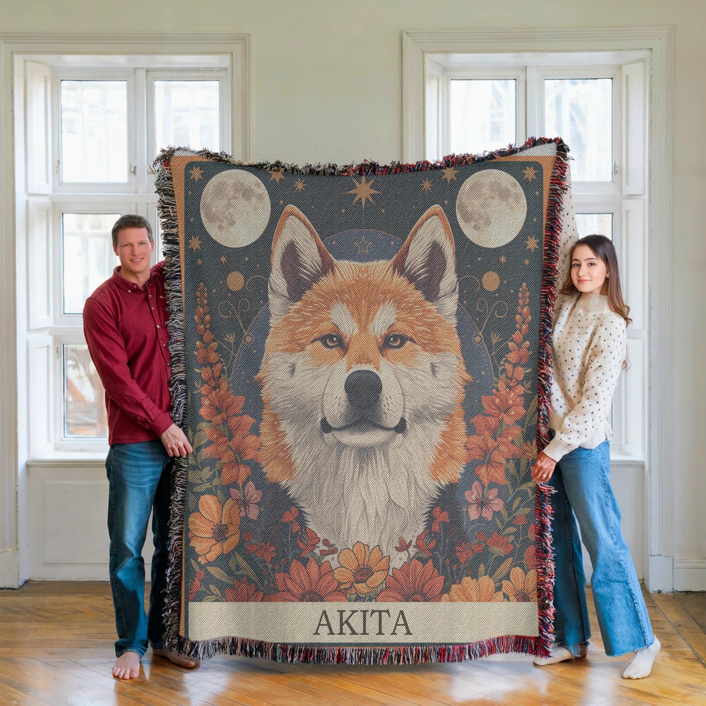 Akita Tarot Card Woven Blanket-Critter Lane