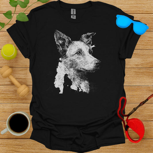Sketch Style Dog Illustration T-Shirt
