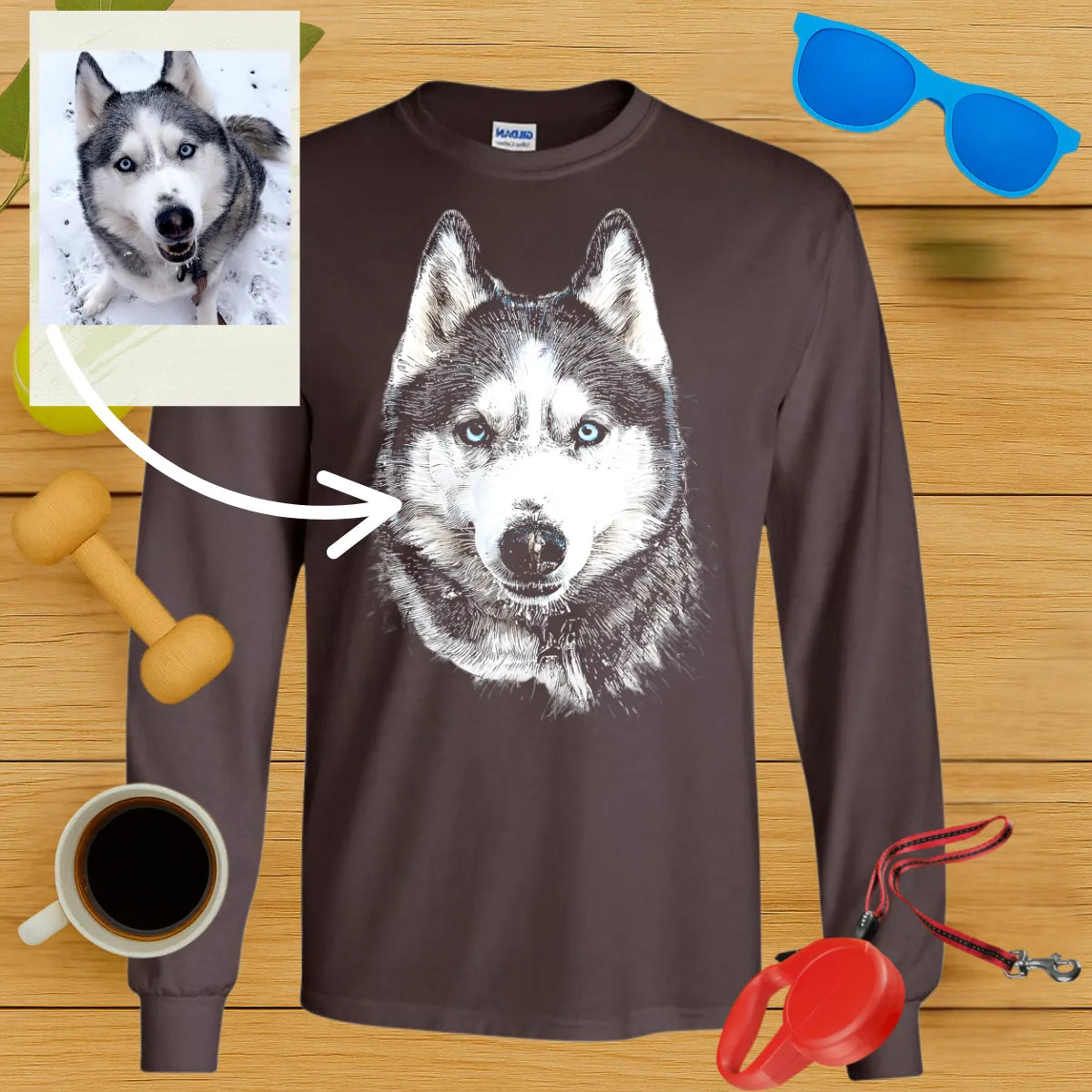 Custom Portrait Long Sleeve Tee-Critter Lane