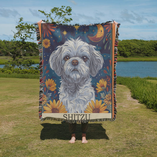 Shitzu Tarot Woven Blanket-Critter Lane