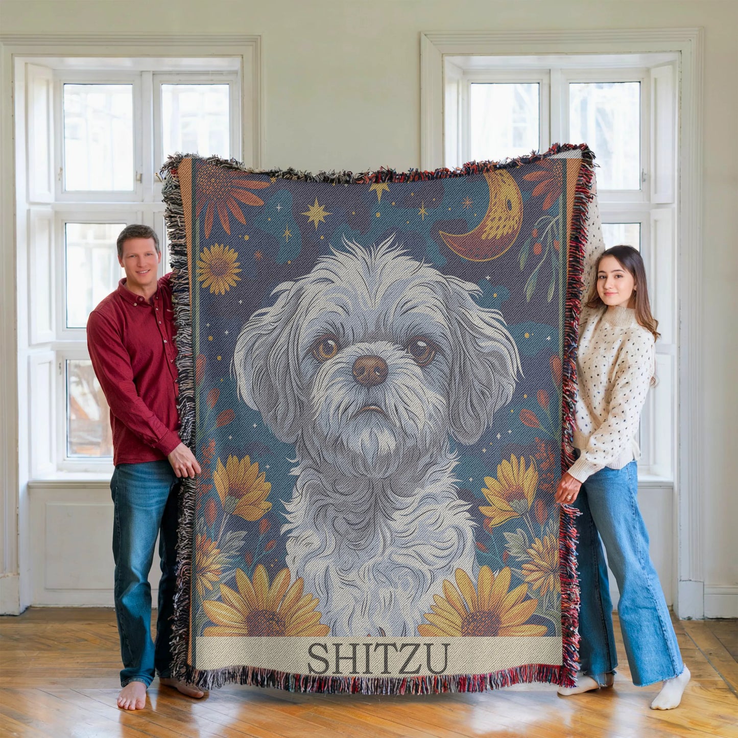 Shitzu Tarot Woven Blanket-Critter Lane