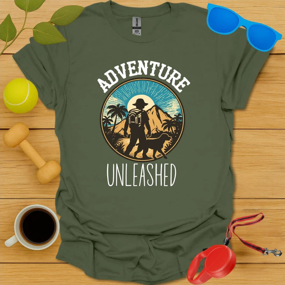 Adventure Unleashed | Hiking Dog Lover T-Shirt