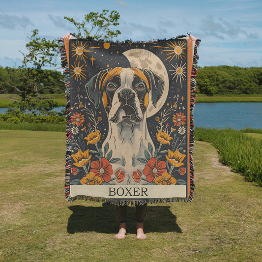 Boxer Tarot Card Woven Blanket-Critter Lane
