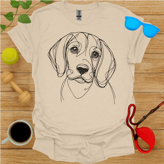 Cute Beagle Sketch Print T-shirt for Dog Lovers