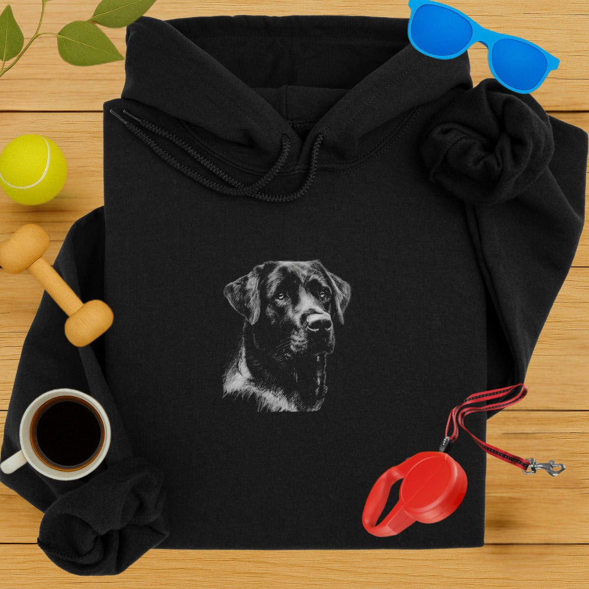 Black Hoodie Featuring Dog Print Design