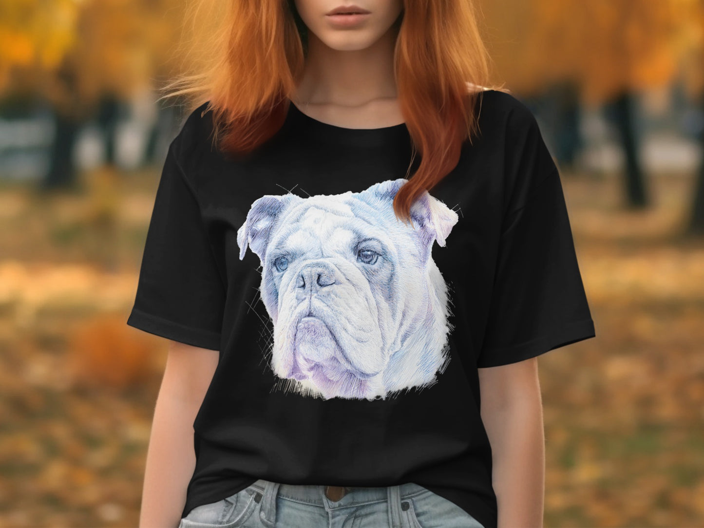 Realistic Bulldog Graphic Black T-shirt product