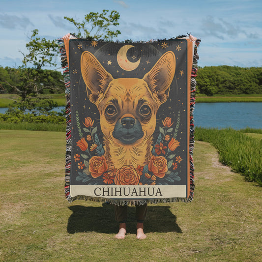 Chihuahua Tarot Card Woven Blanket-Critter Lane