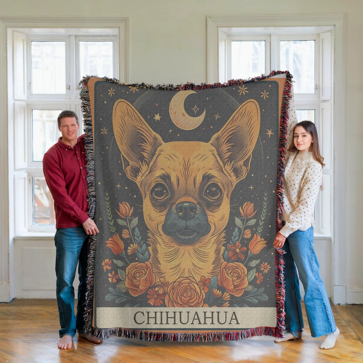 Chihuahua Tarot Card Woven Blanket-Critter Lane