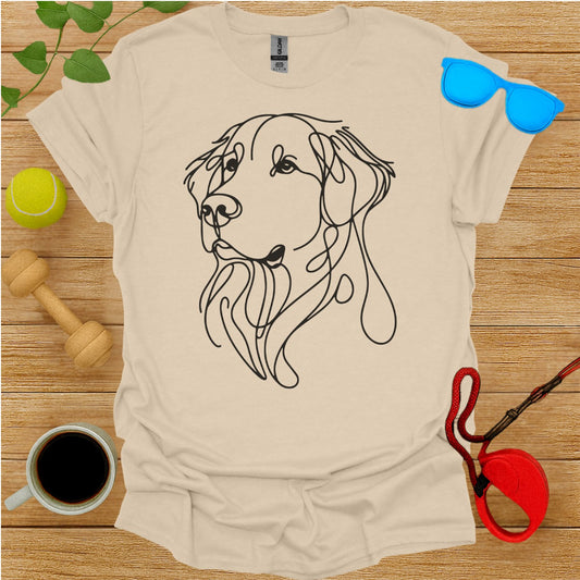 Artistic Dog Line Drawing on Casual T-Shirt Product