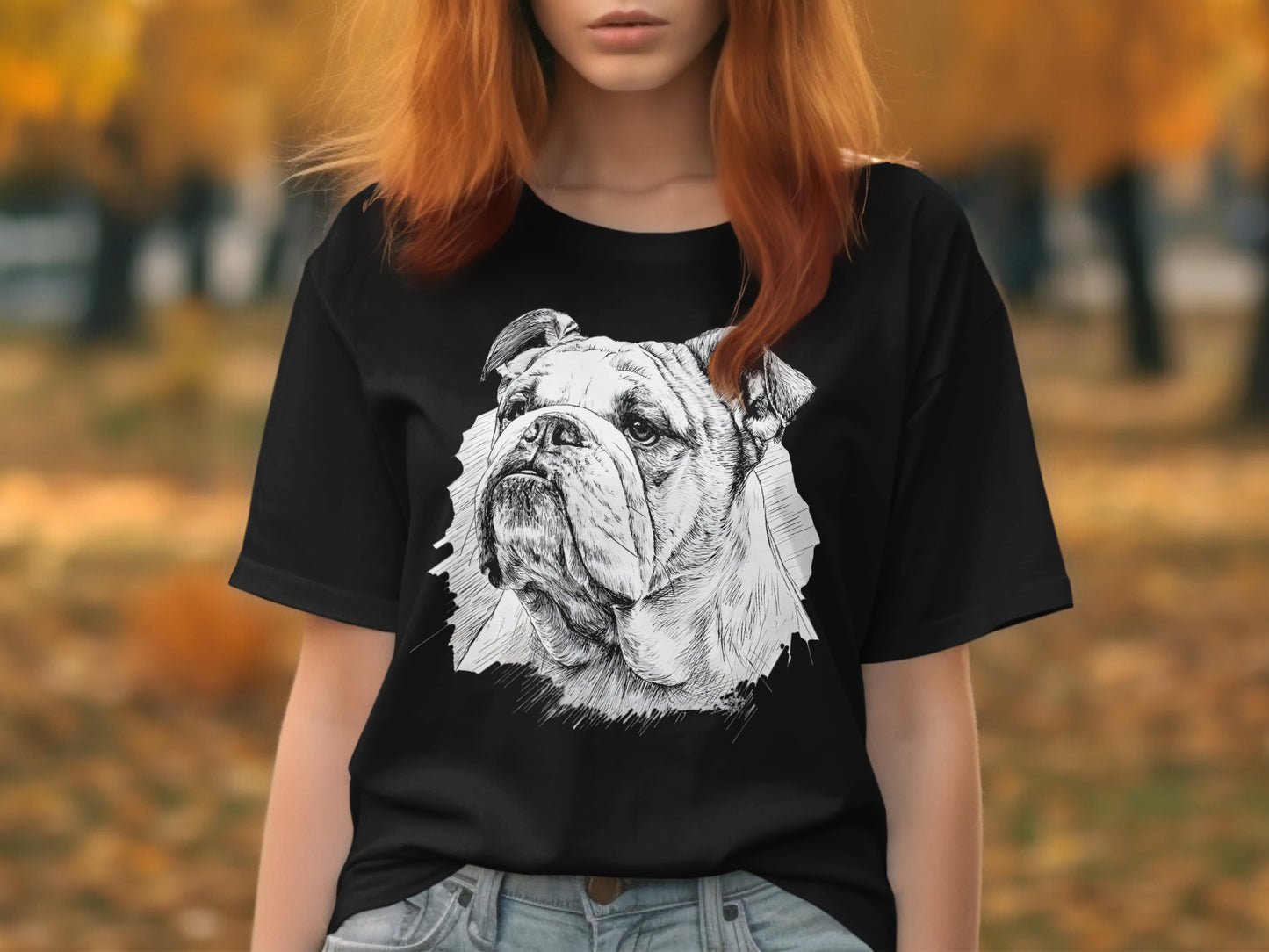 Realistic Bulldog Print Women's T-shirt product