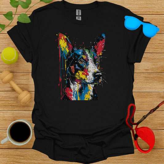 Colorful Artistic Dog Design T-Shirt for Pet Lovers