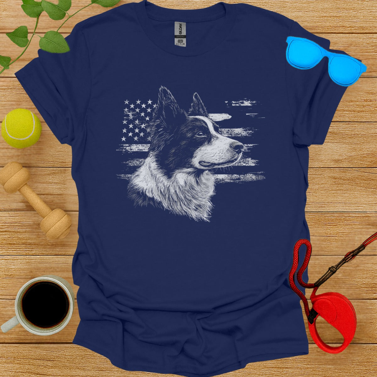 Patriotic Dog Print T-Shirt Perfect for Pet Lovers