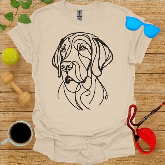 Abstract Dog Line Art Design Printed T-Shirt