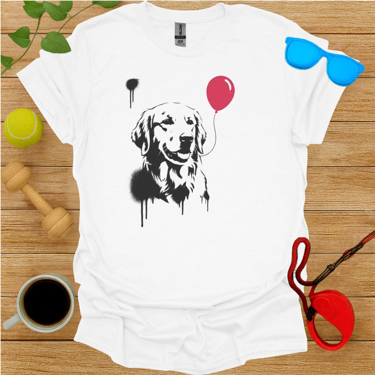 Banksy Labrador Baloon Tee-Critter Lane