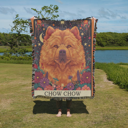 Chow Chow Tarot Card Woven Blanket-Critter Lane