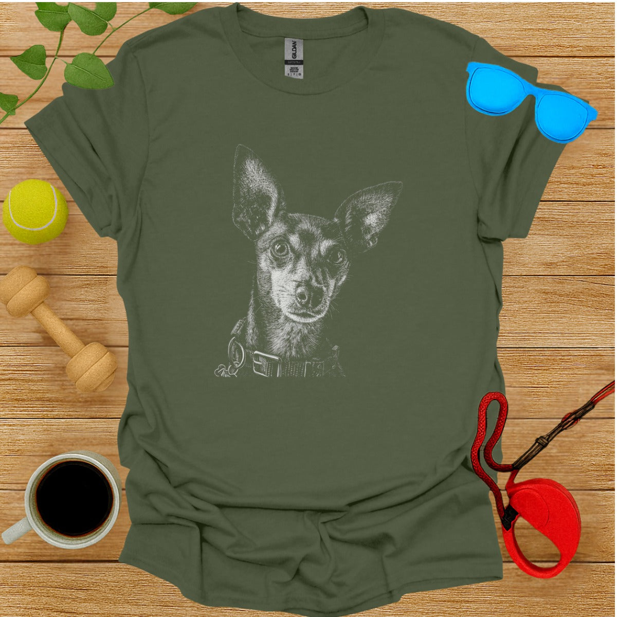 Chihuahua Dog Sketch Graphic T-shirt for Pet Lovers
