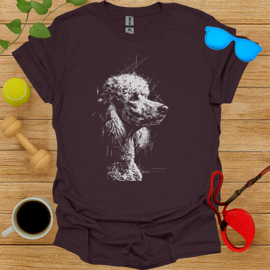 Poodle Graphic Design on Unique Brown Shirt Product