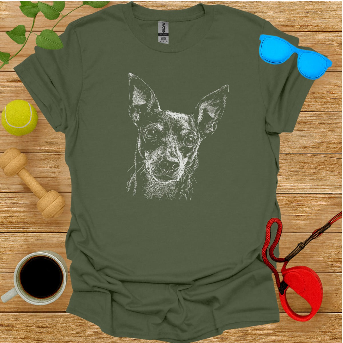 Artistic Dog Sketch Graphic T-Shirt Unique Pet Lover
