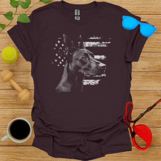 Dog with American Flag T-Shirt for Pet Lovers
