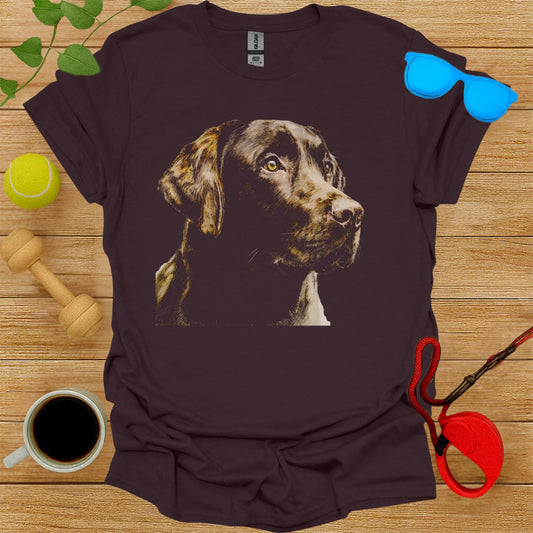 Thoughtful Labrador Dog Print on Dark T-shirt