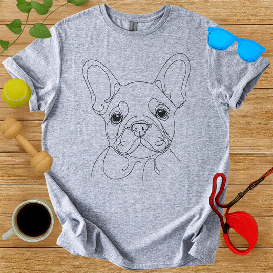 French Bulldog Line Art Graphic T-Shirt Design