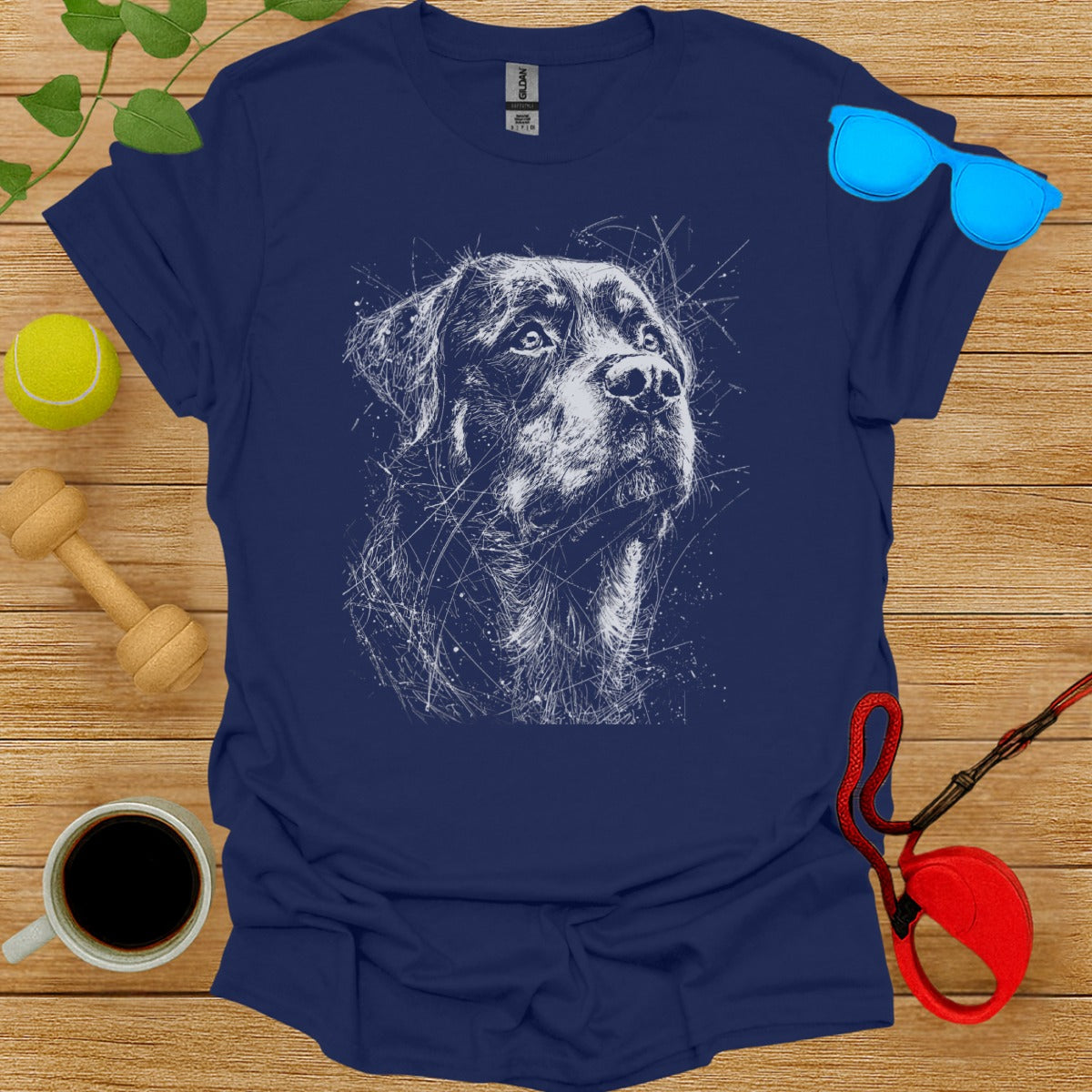 Realistic Rottweiler Dog Graphic Printed T-shirt