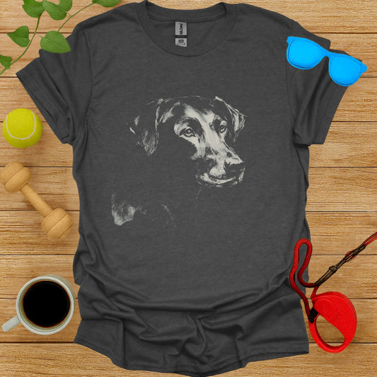Charcoal Gray T-shirt with Beautiful Dog Illustration