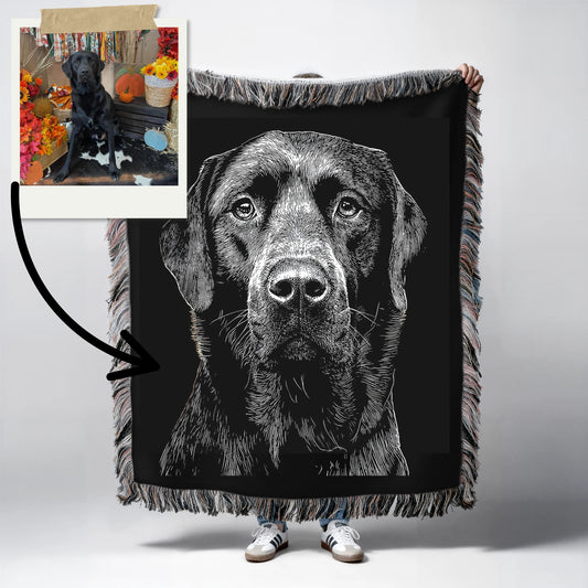 Custom Portrait Woven Blanket-Critter Lane