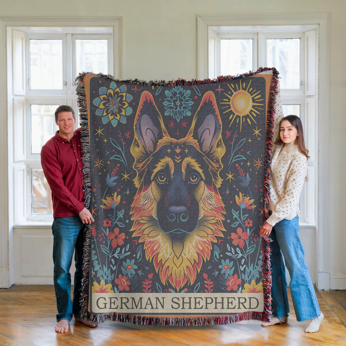 German Shepard Tarot Card Woven Blanket-Critter Lane