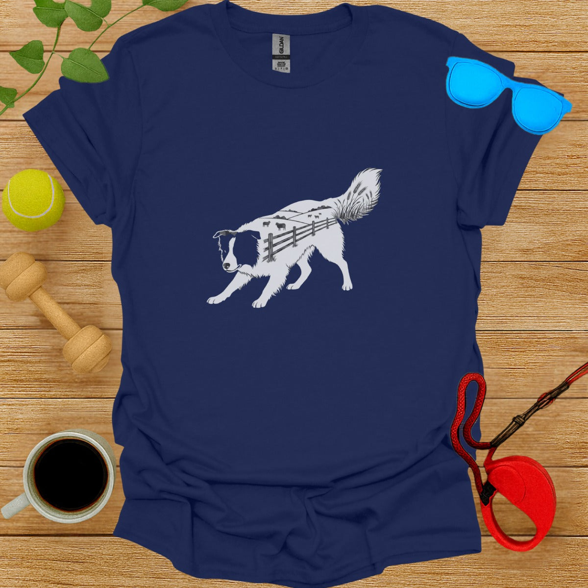 Artistic Dog Graphic Design Printed T-Shirt