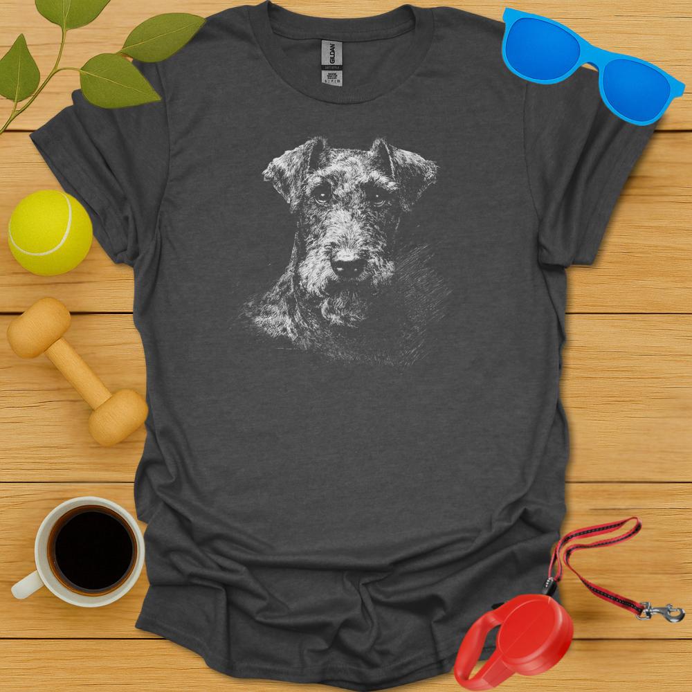 Airedale Portrait Sketch Tee