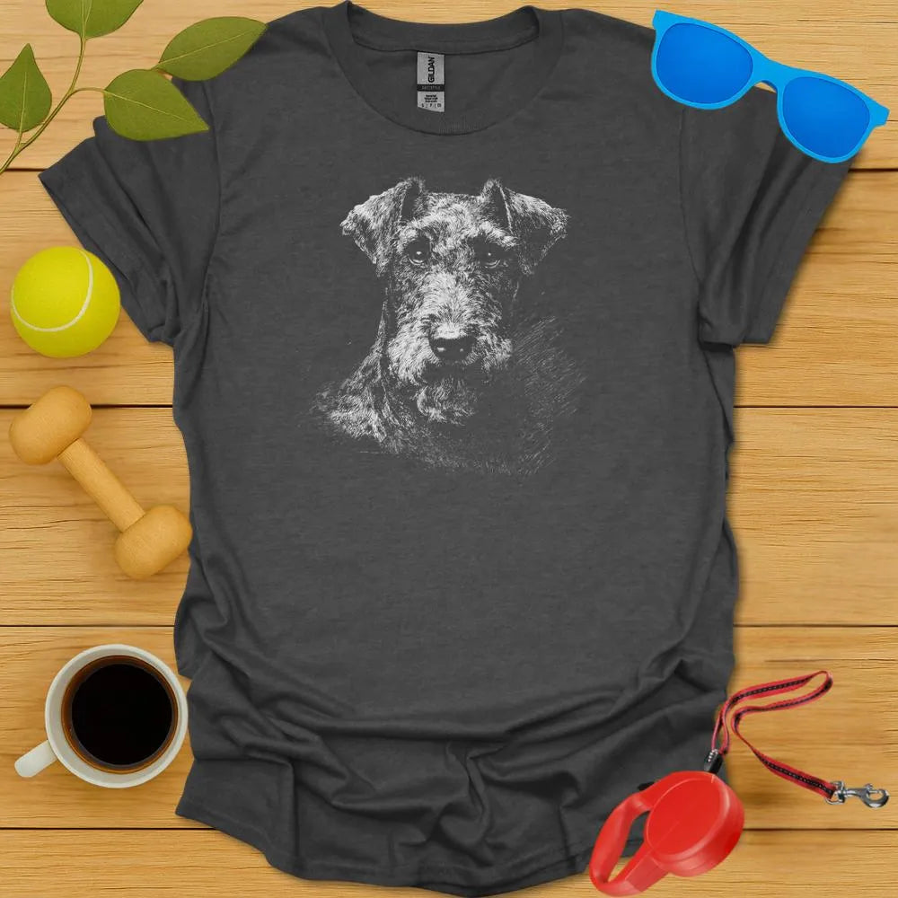 Airedale Portrait Sketch Tee