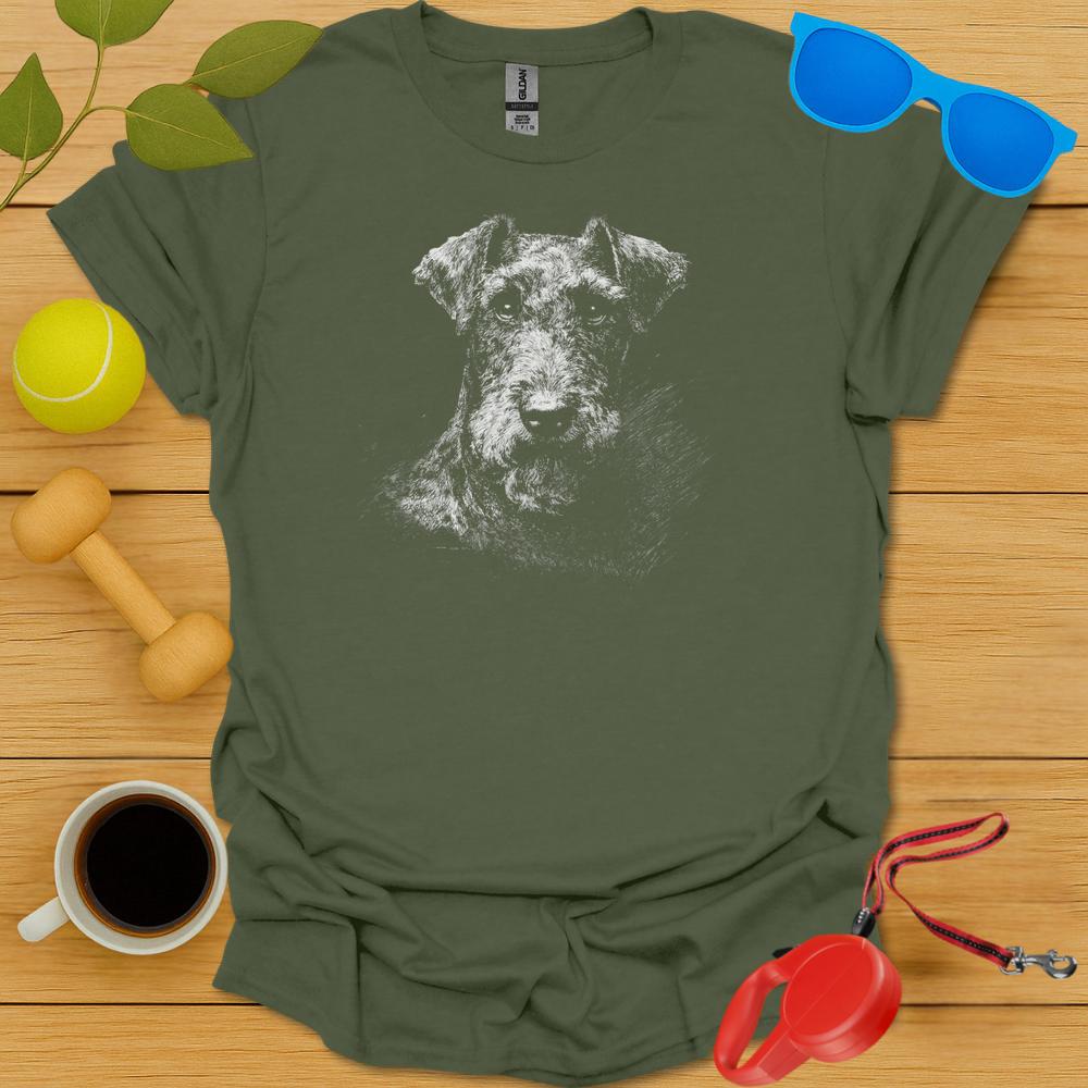 Airedale Portrait Sketch Tee