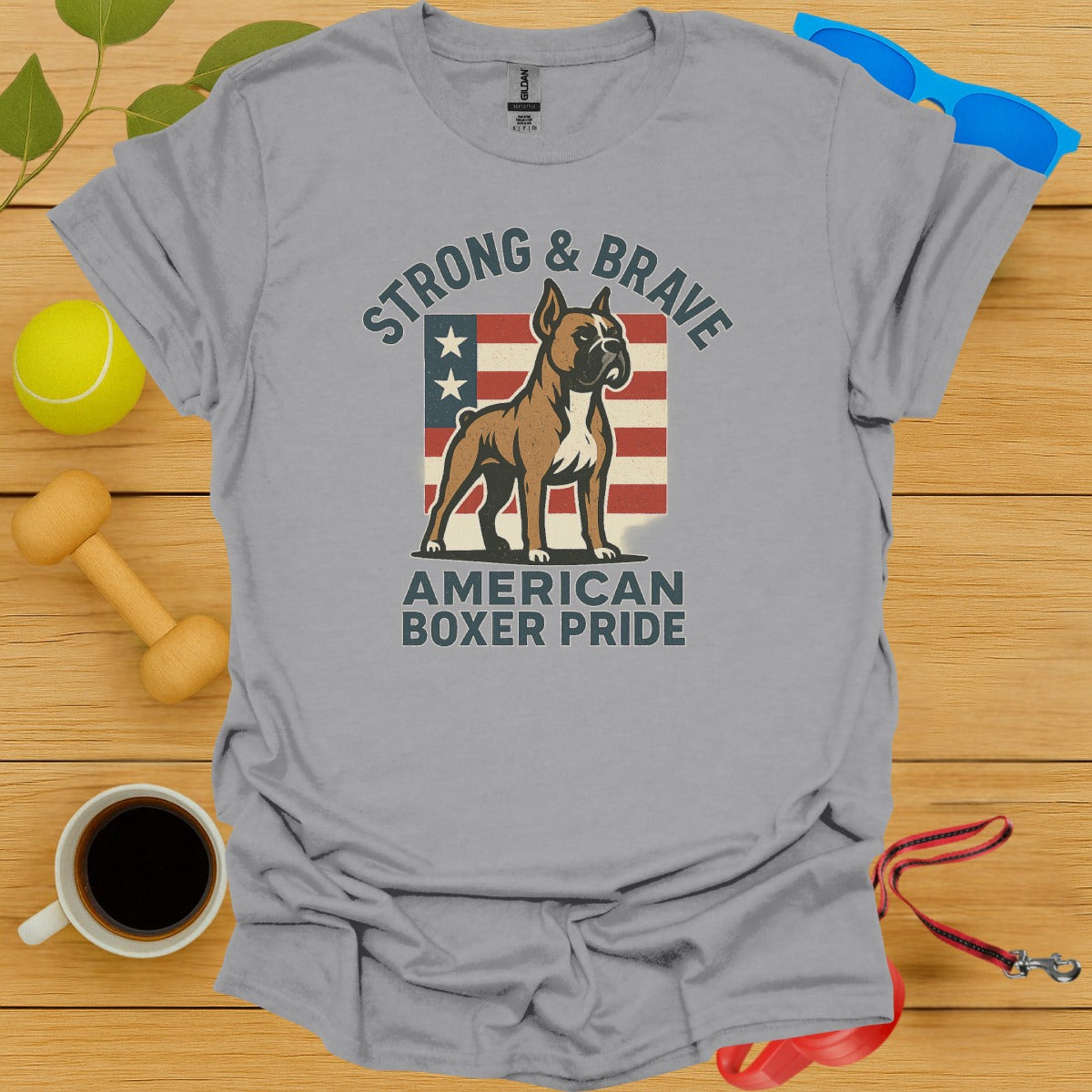 Strong and Brave American Boxer Pride T-shirt product