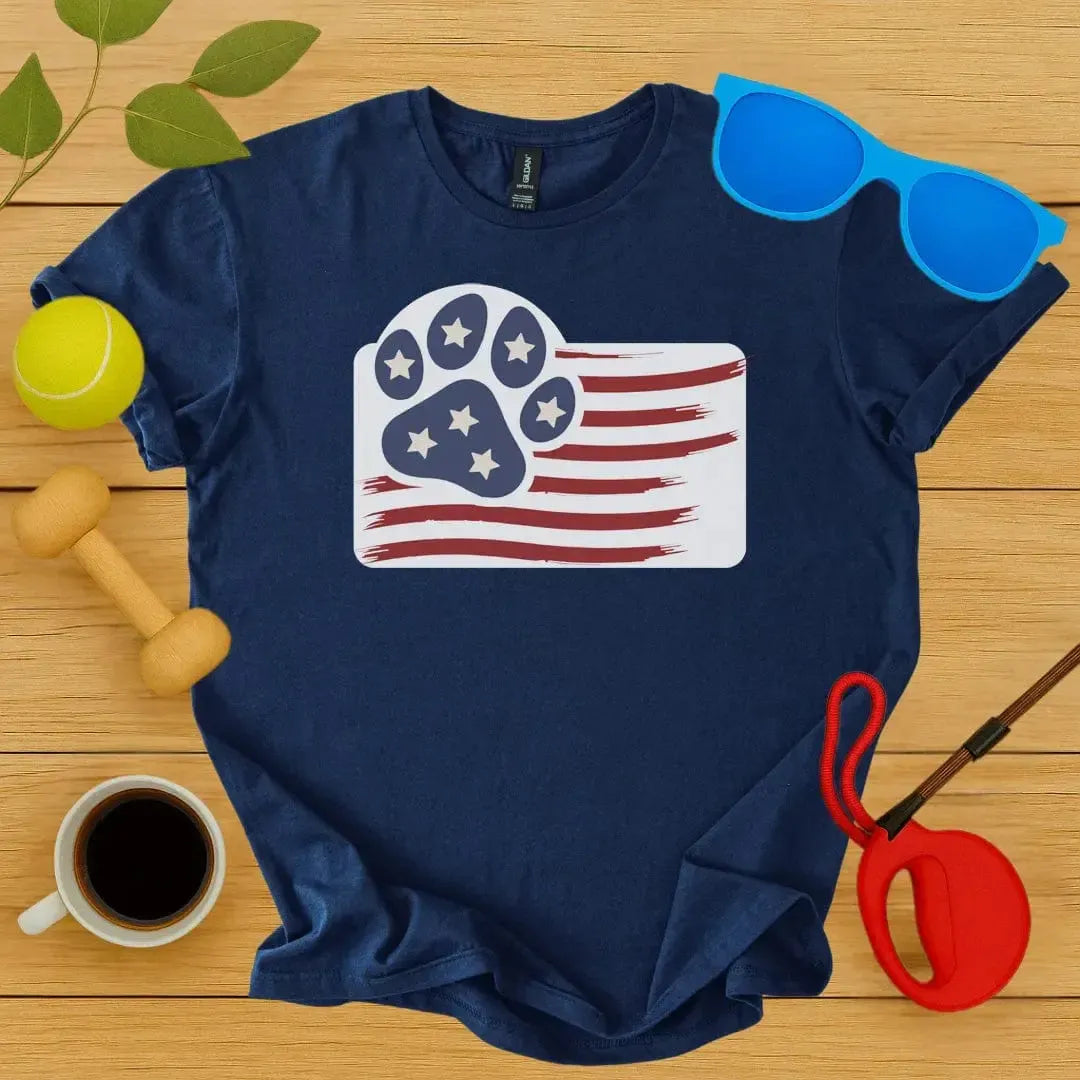 American Flag Paw T-Shirt