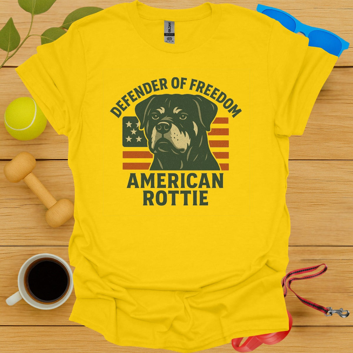 Defender of Freedom American Rottie shirt