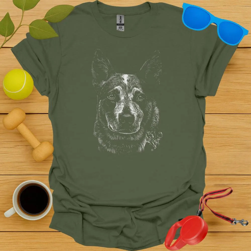 Australian Cattle Dog Sketch Portrait Tee