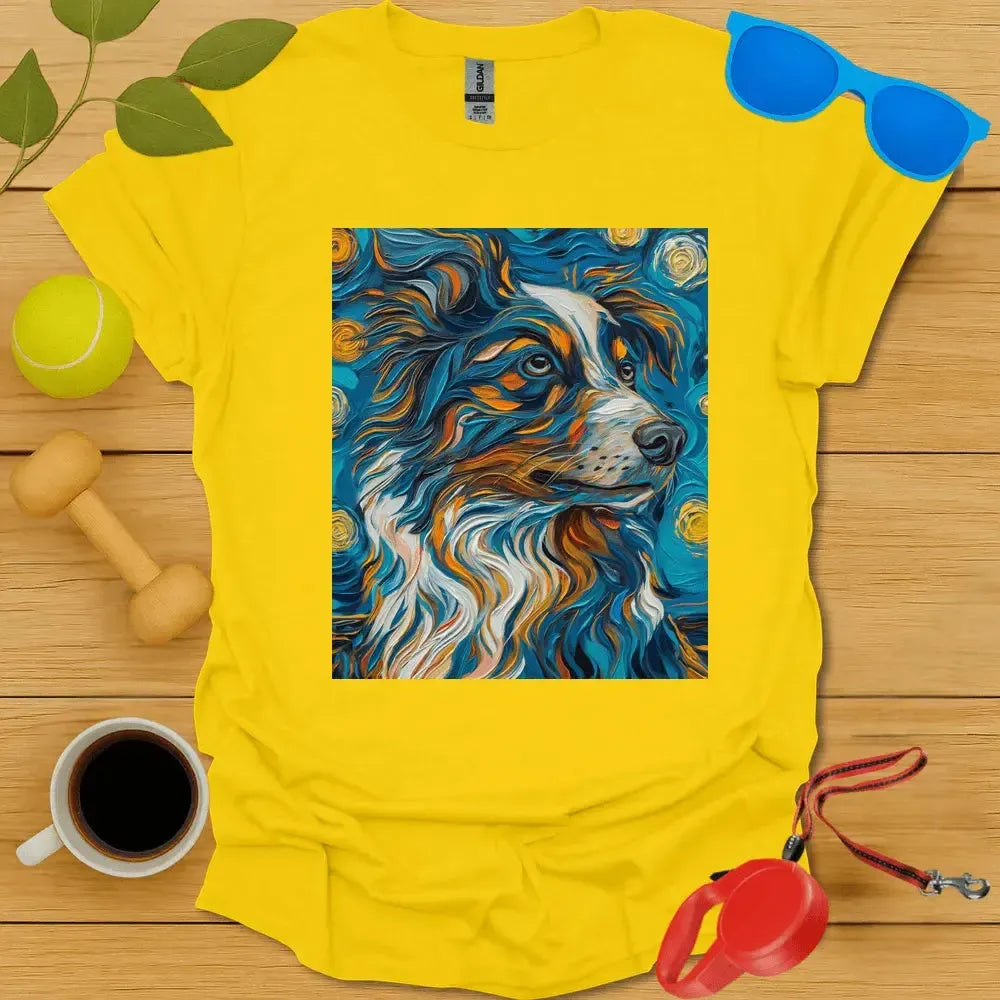 Australian Shepard Van Gogh Portrait