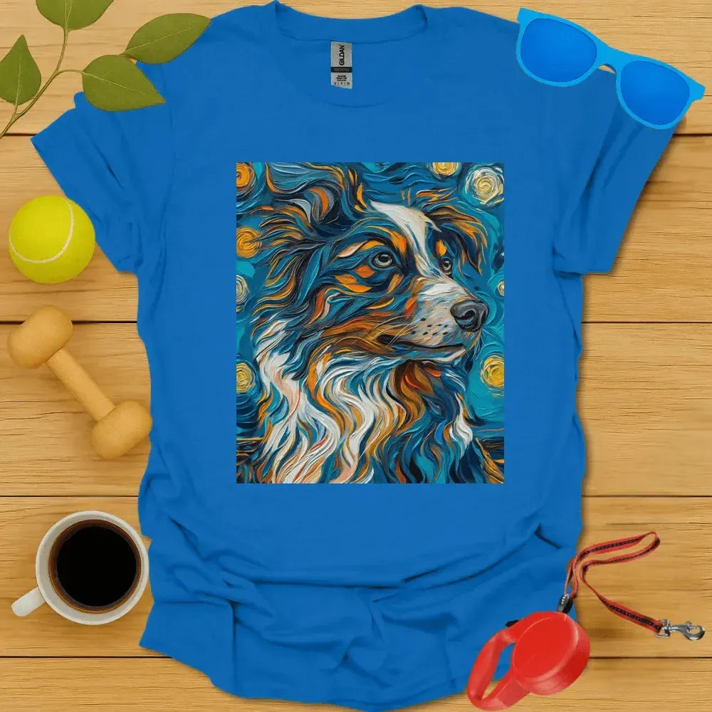 Australian Shepard Van Gogh Portrait
